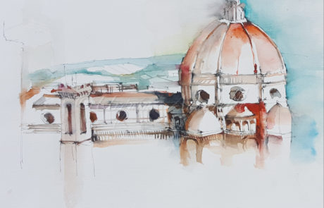 Urquias Aquarelle Florencia Skizze