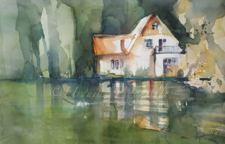 Urquias Aquarelle Haus im Wald