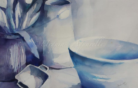 urquias-aquarelle-Blau Stillleben