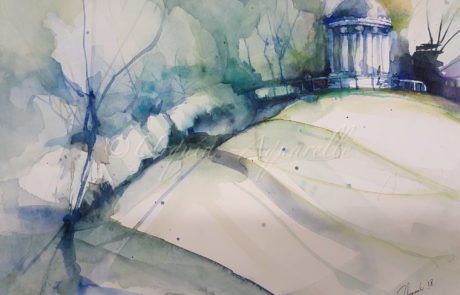 urquias-aquarelle-Englischer Garten2 30 x 40 -verkauft