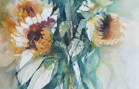 Urquias Aquarelle Sonnenblumen Bild vom Video